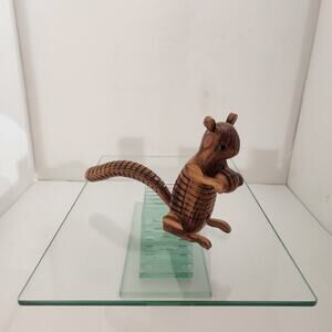 Vintage Handmade Wooden Articulating Squirrel